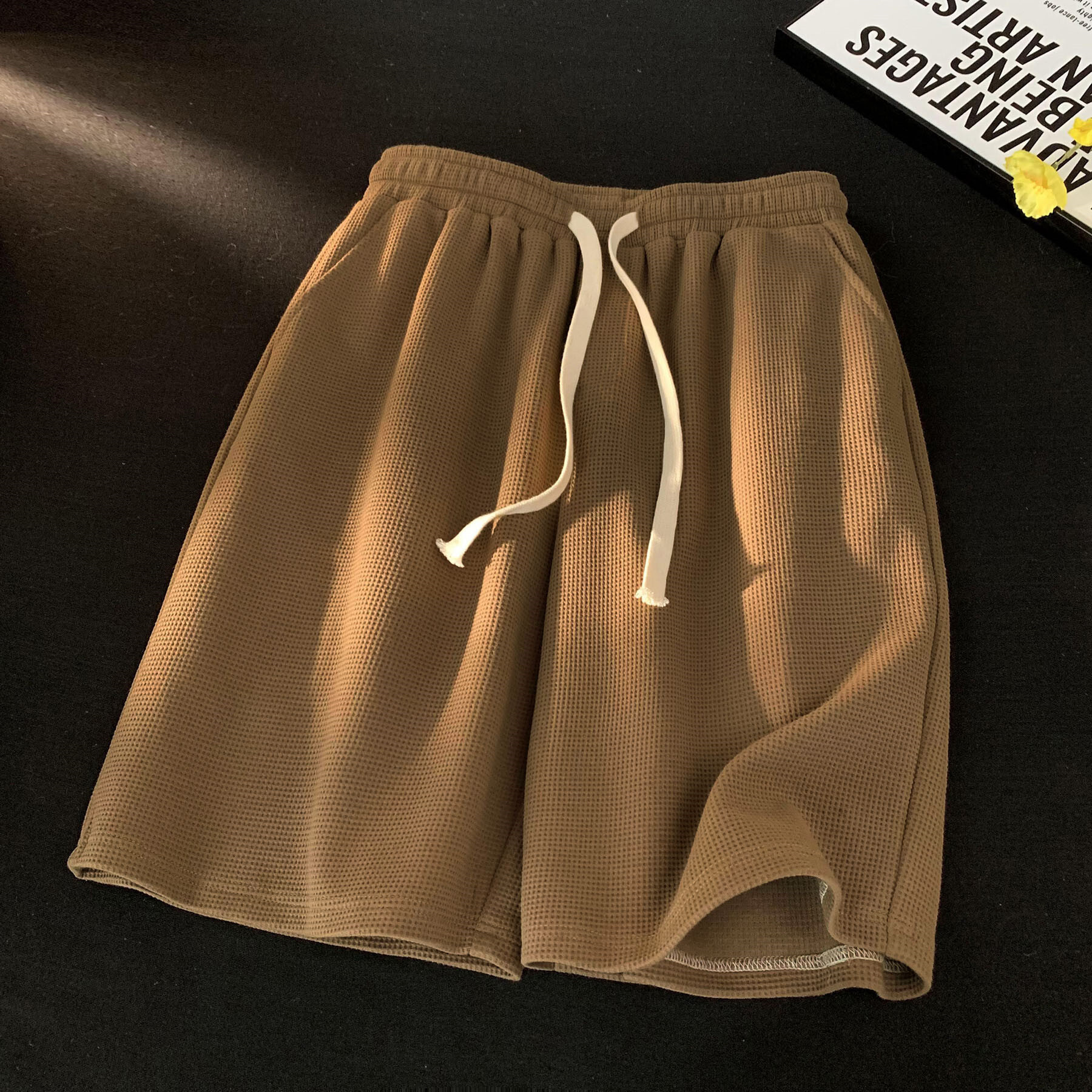 2025 New Designer Men Shorts Waffle For Men Summer Thin Style New Loose Casual Sports Trend Brand Beach American Five Part Shorts