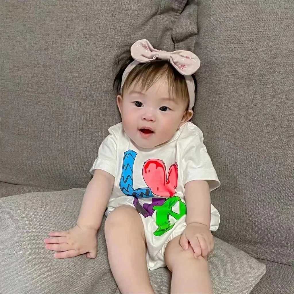Family Love Parent Child Clothes Family Summer Baby Mother Daughter Matching Outfit Western Four piece Short sleeved T-shirt S2548