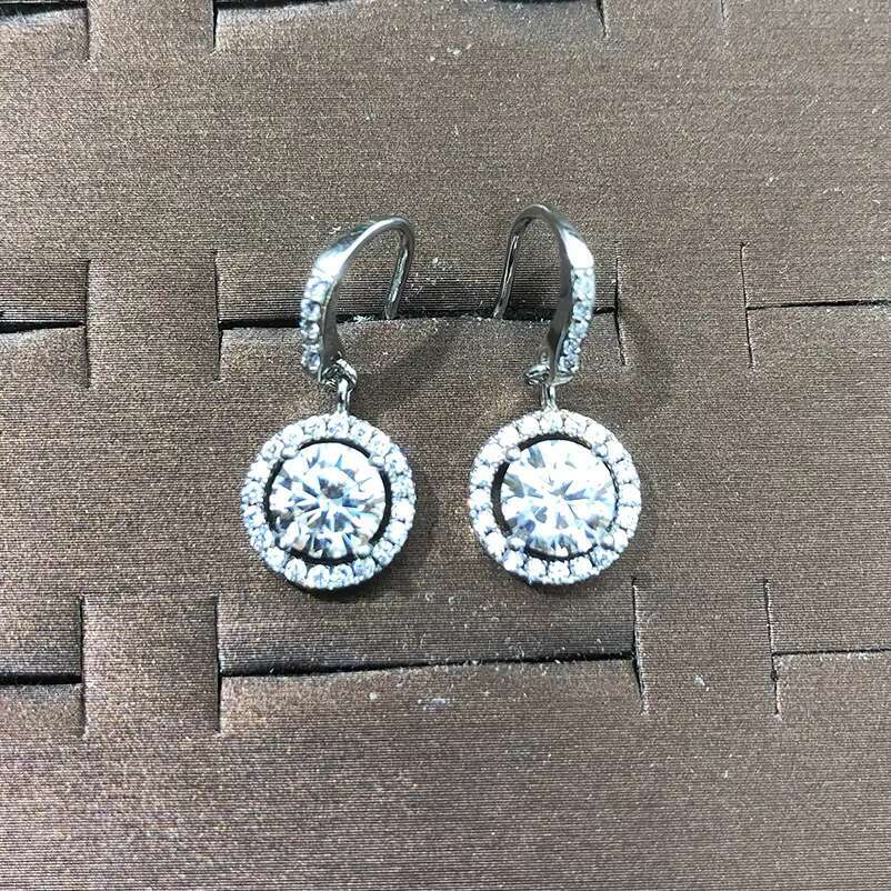 Wholesale Stock Moissanite Earring 925 Sterling Silver White VVS Stud Moissanite Diamond Earring Jewelry