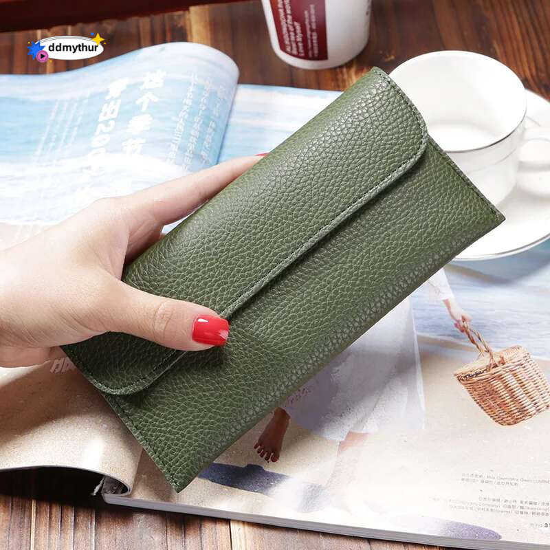 PU Leather Women Long Wallets with Large Capacity Fashion Coin Purses Hasp Clutch ID Credit Card Holder Money Bag Clip Handbag ddmythur