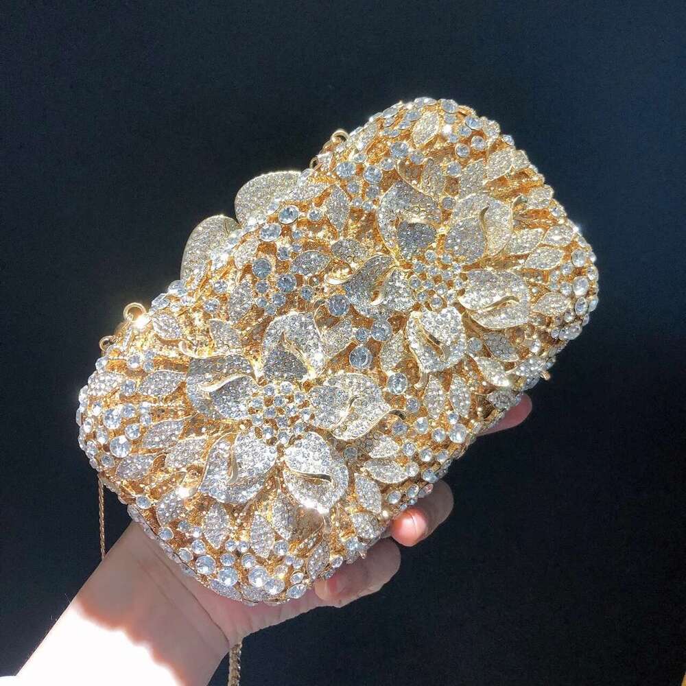XIYUAN Newest Female Gold Sliver Elegant Rhies Handbags Designer Women Day Clutches Party Evening Bags Bridal Crystal Bag