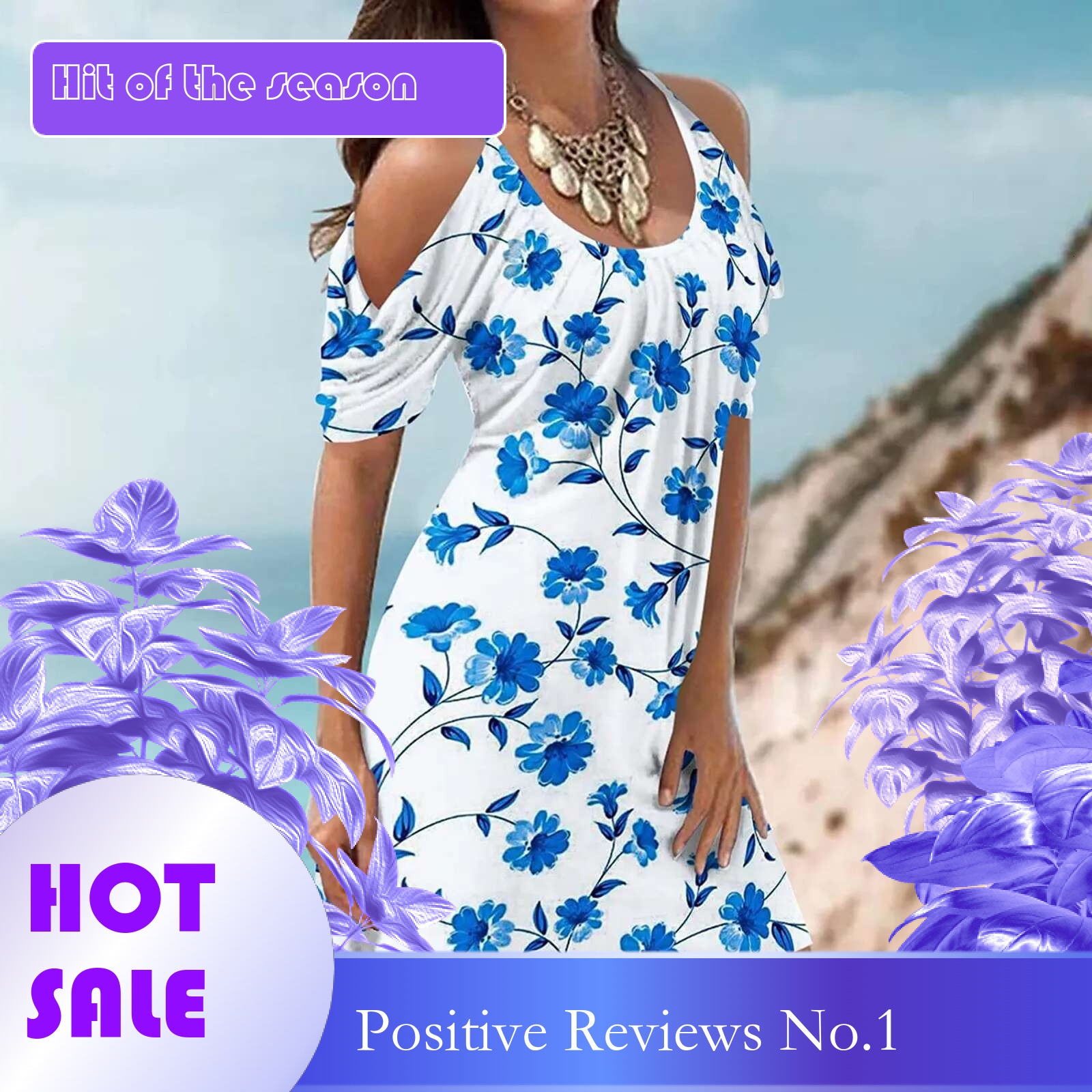 Dongdumaoyi Woman Floral Print Dress Summer Fashion Spaghetti Strap Off Shoulder Sleeveless Dresses Holiday A Line Mesh Fabric Vestidos