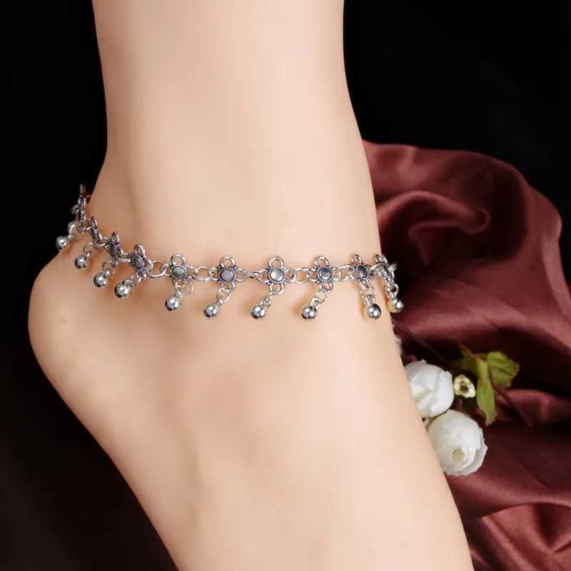 Summer Style Anklets 2018 Silver Color Bohemian Metal Tassel Anklet Luxury Hollow Flowers Ankle Bracelet For Women Jewelry Z250408