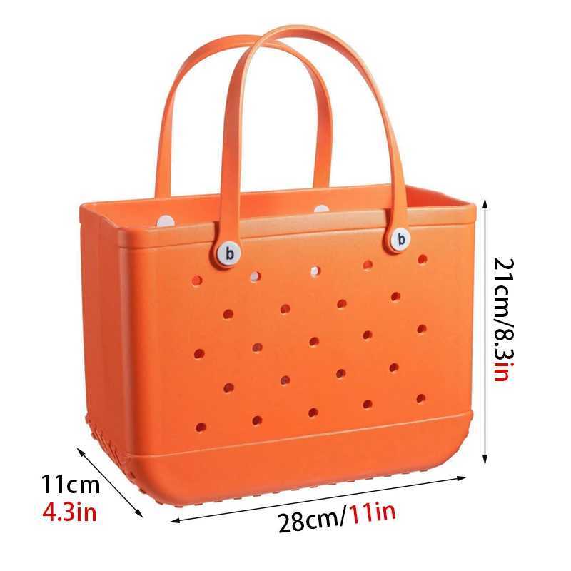 Fashion Beach Bag Rubber Waterproof Basket Large Capacity Summer Storage Shoulder Handbag Kid Beach Bogg Bag