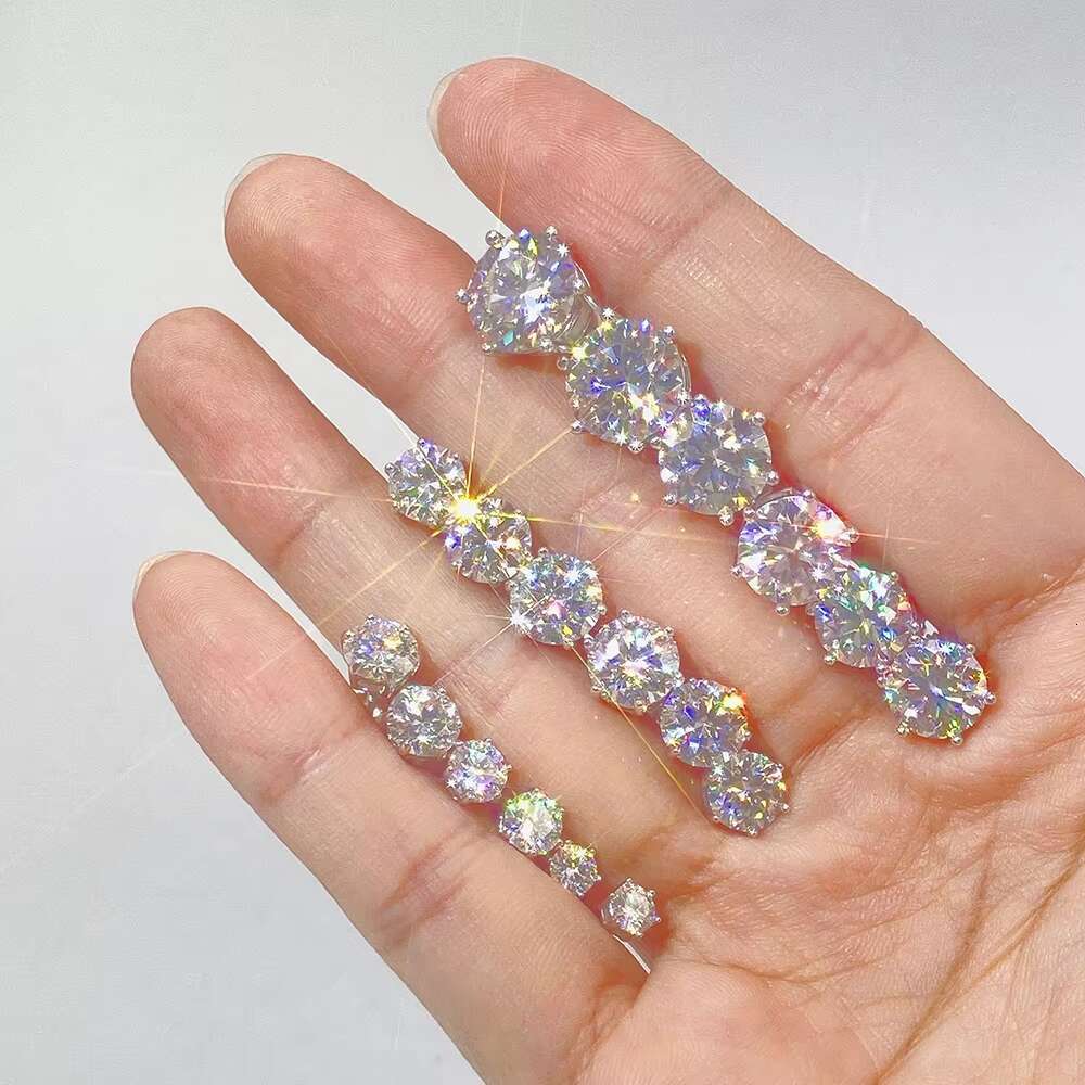 Pass Diamond Tester Classic 6 Prong 925 Sterling Silver Moissanite Screw Back Stud Earrings