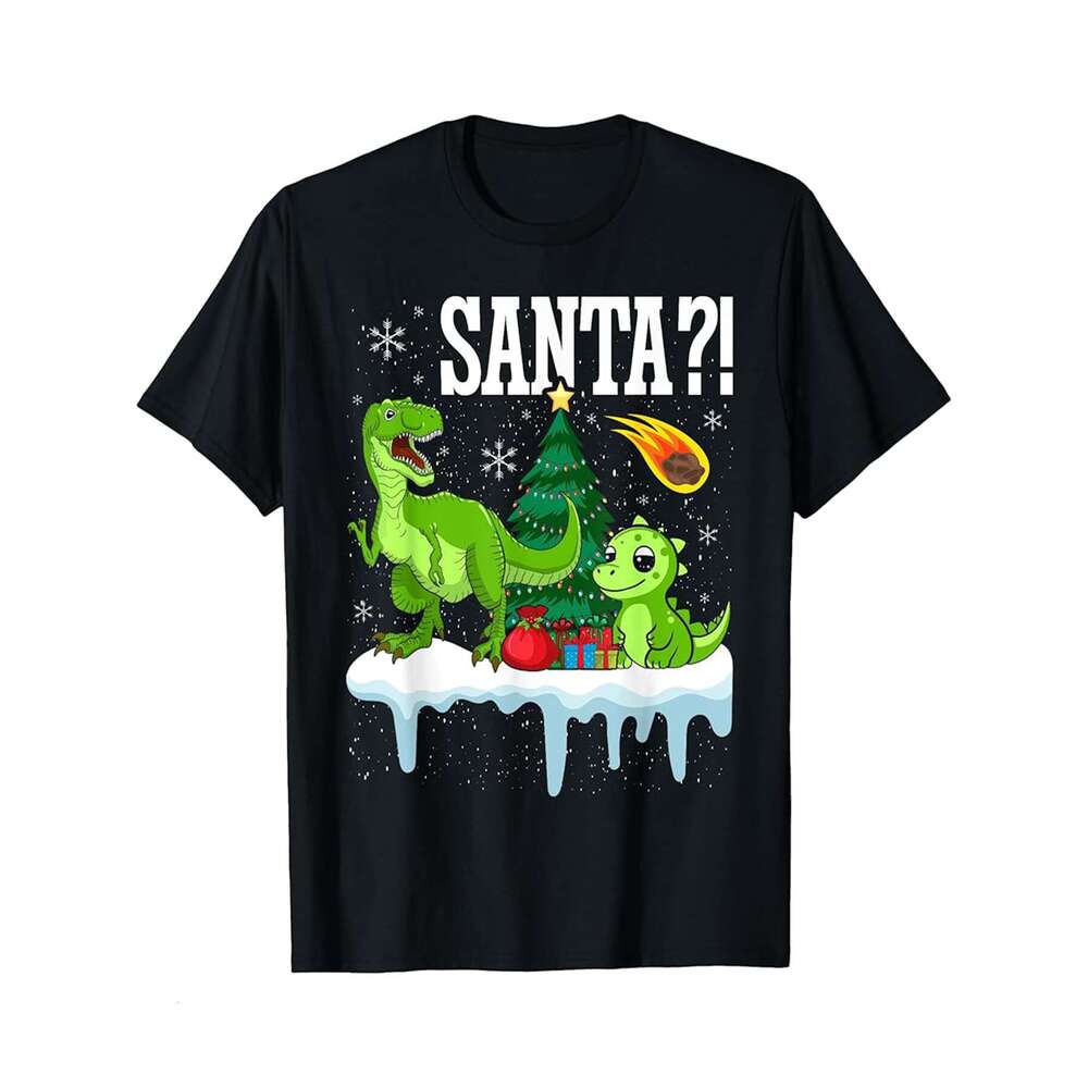 Designer T shirt quot SANTA quot Dinosaur Extinction Asteroid Christmas - 220g Tshits