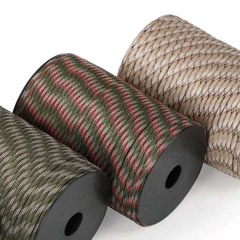 100M 550 Military Standard 9-Core Paracord Rope 4mm Outdoor Parachute Cord Survival Umbrella Tent Lanyard Strap Clothese