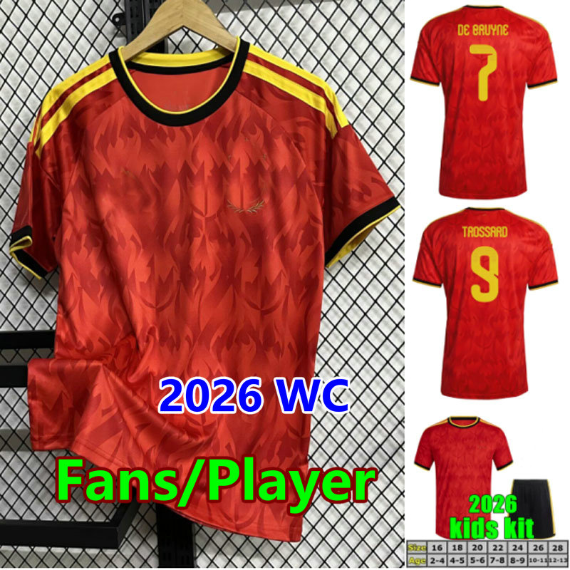 fans player 26 27 beLgIUmES soccer jerseys Onana DE BRUYNE LUKAKU 2026 2027 home MECHELE RASKIN Openda LUKEBAKIO VANAKEN football shirt Men women Kids Kits uniforms