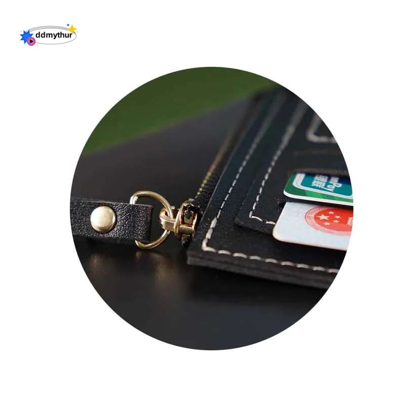 Mini ladies PU leather ID bank credit holder, multi-slot ultra-thin coin purse, card holder for men and women ddmythur