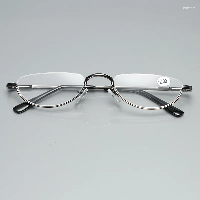 Sunglasses Half Frame Metal Spring Hinge Reading Glasses Semi-rim Halves Ultra Light Resin Eyeglasses Vision Care 1.00- 4.0 Diopter