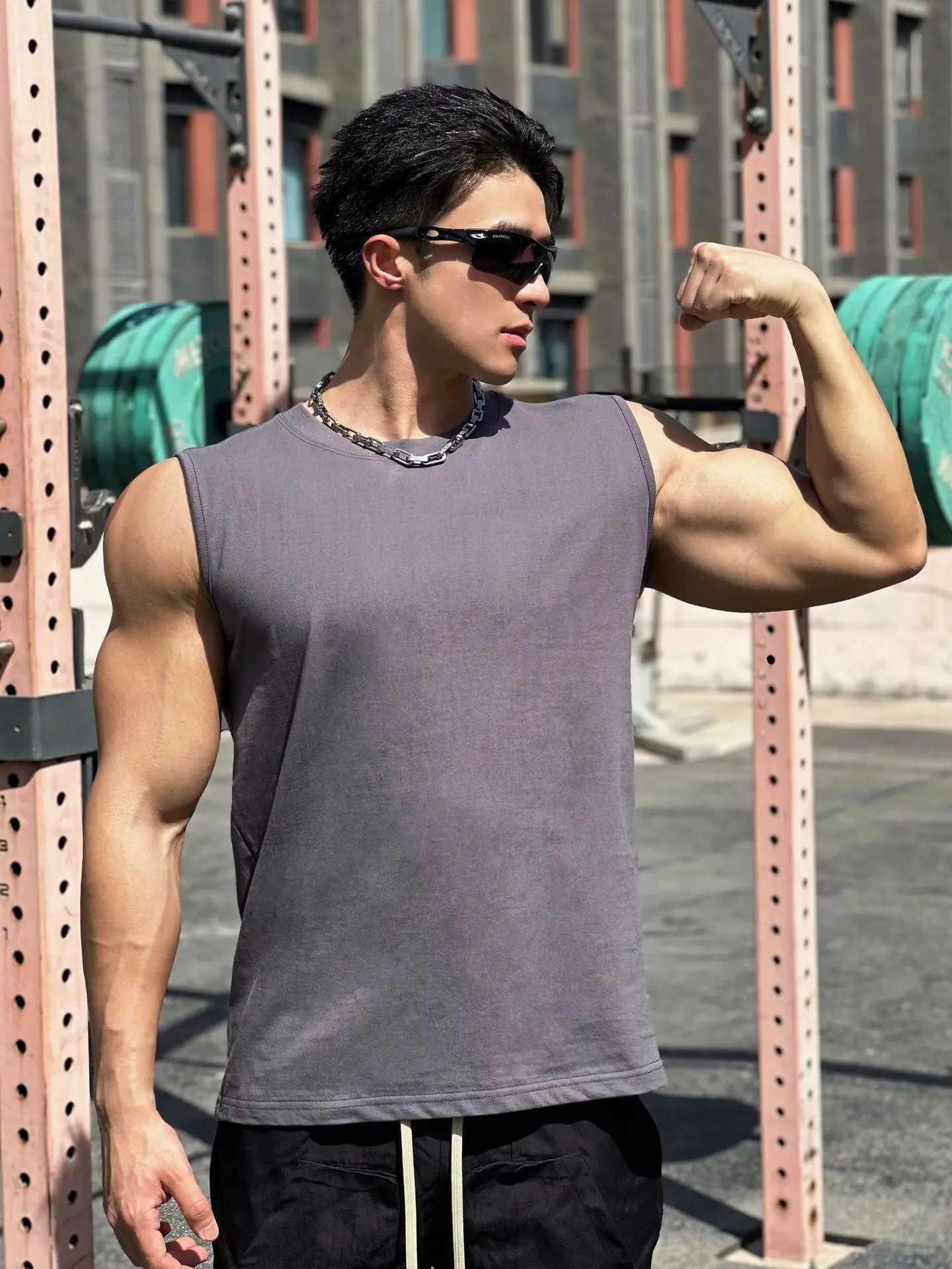 Mens summer new gym muscle vest sleeveless mens breathable fitness bra running vestXJ250409