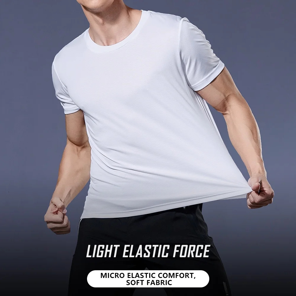 No mens quick drying short sleeved gym running moisturizing round neck Tshirt training sports shirt top 250409