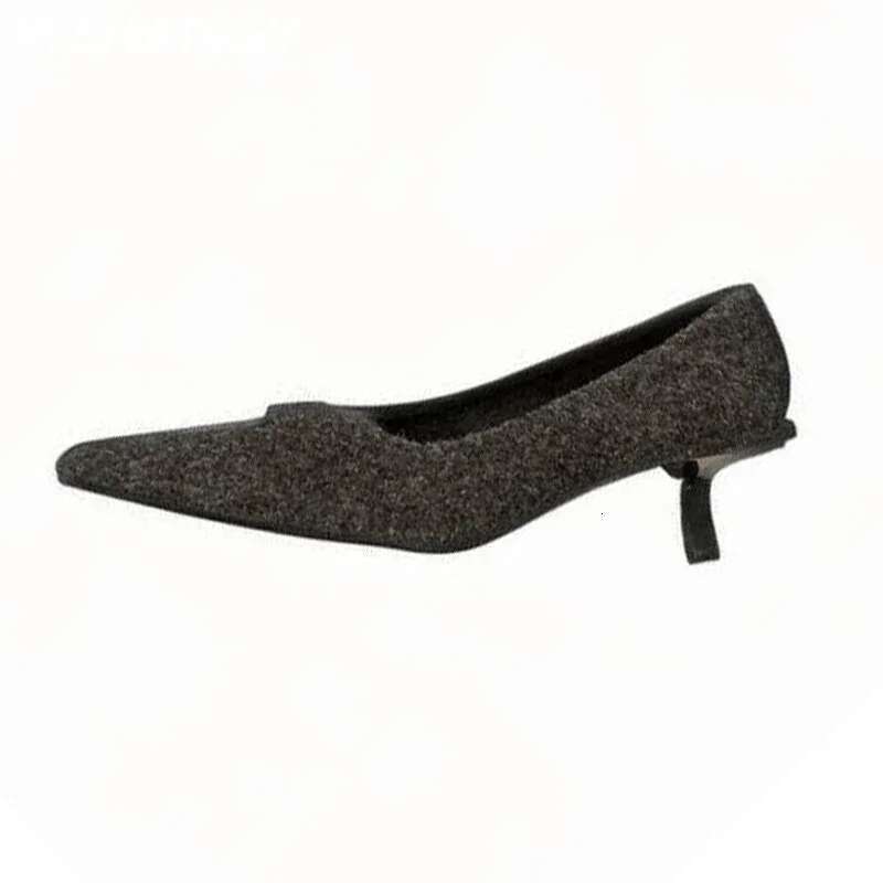 Pointed Toe Suede Sexy Mid Heels Women Shallow Elegant Sandals 2025 Trend Spring Party Shoes Pumps Mujer atos