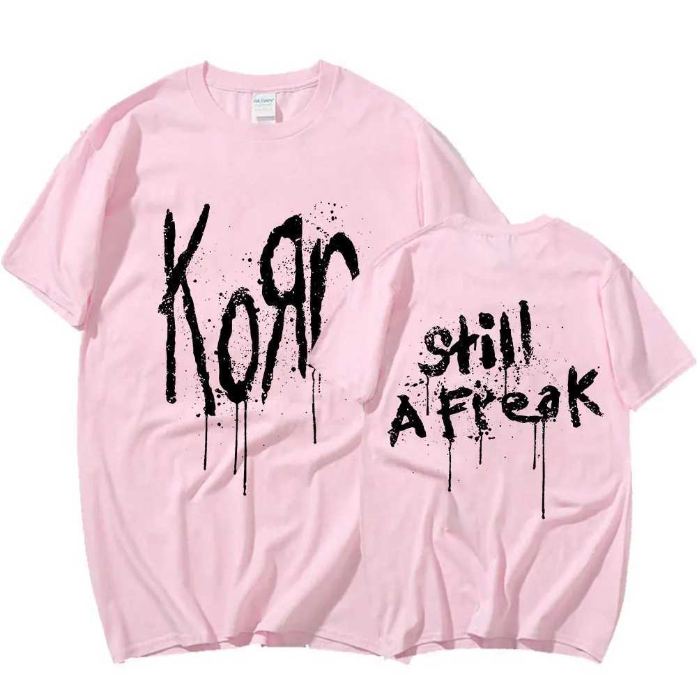 Korn Music Concert Rock Band World Tour T-shirt Mens Retro Metal Gothic Oversized T-shirt Street Clothing Short Sleeve T-shirtXJ250409