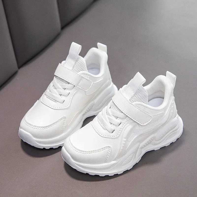 Student sports shoes mesh breathable 2025 brand new childrens running shoes white anti slip childrens fashion shoes thick soft sole trend X250409
