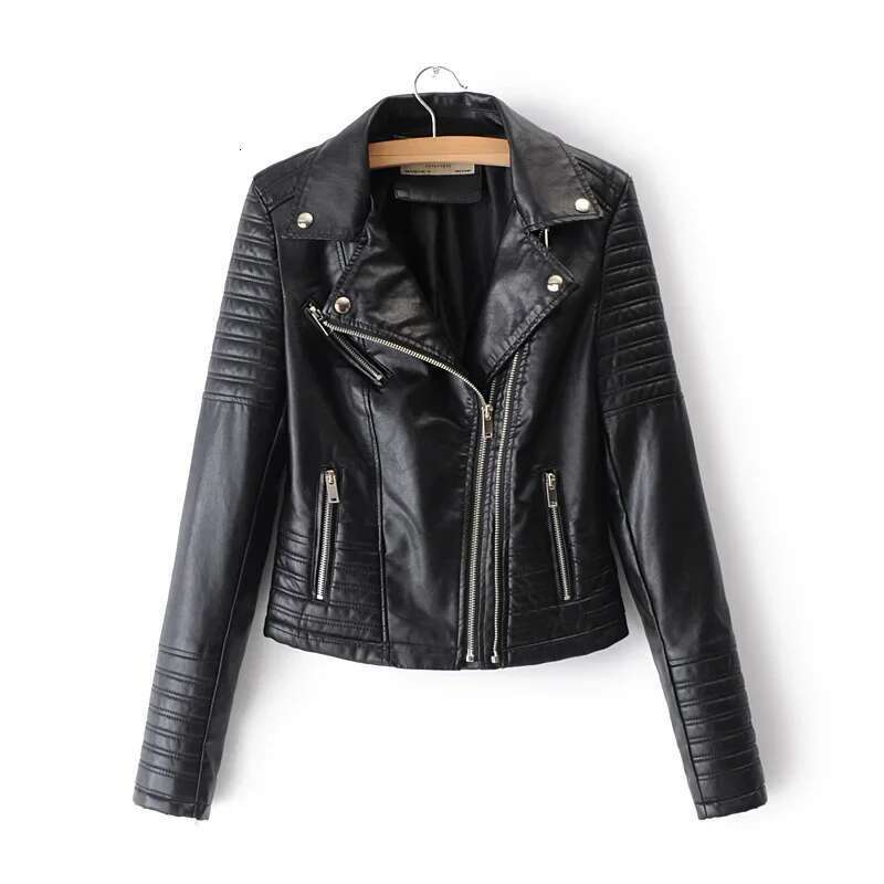 Customizable 2024 New UZZDSS Women Soft Motorcycle Faux Leather Jackets Ladies Long Sleeve Autumn Winter Biker Streetwear Coat