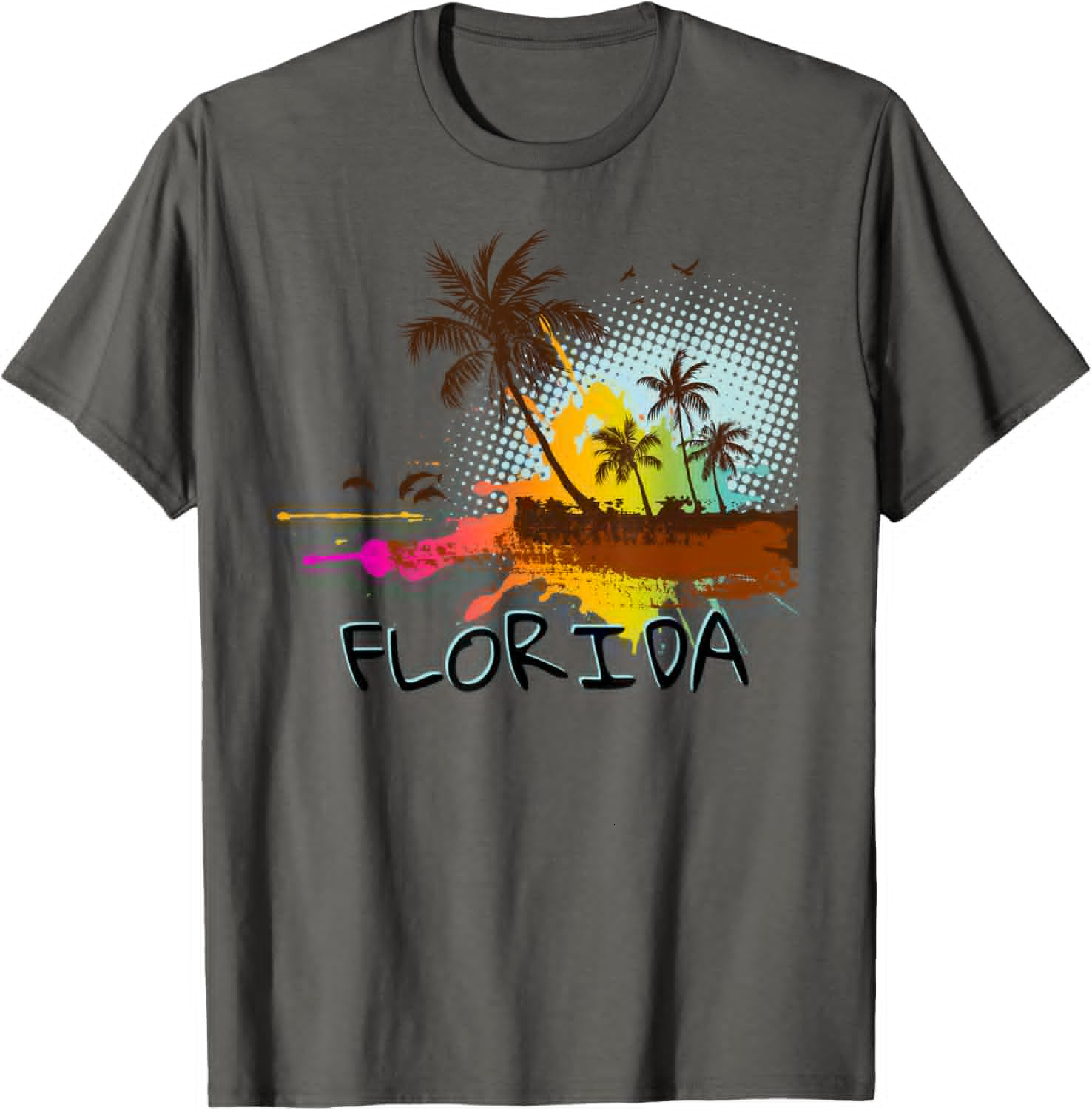 T shirt for Mens Florida Beach Vacation - Art for ocean lovers Graphic Tee Casual Tops Clothes Short sleeve