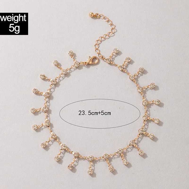 Rhinestones Tassel Anklets for Women Summer Beach Accessories Bohemia Bracelet On The Foot Fashion Anklet Simple Jewelry Female Z250408