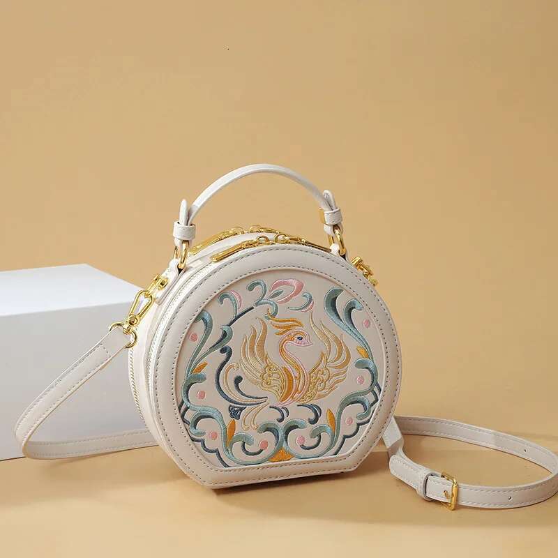 High Aesthetic Embroidery Ethnic Casual New Chinese Style Small Round Shoulder Crossbody Bag, Handbag
