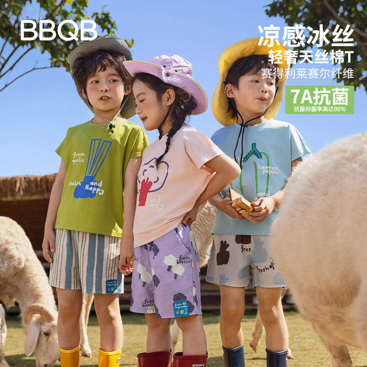 BBQB childrens clothing childrens short sleeved summer boys T-shirt round neck girls top half sleeved shirt baby clothes childrens clothing spring S25