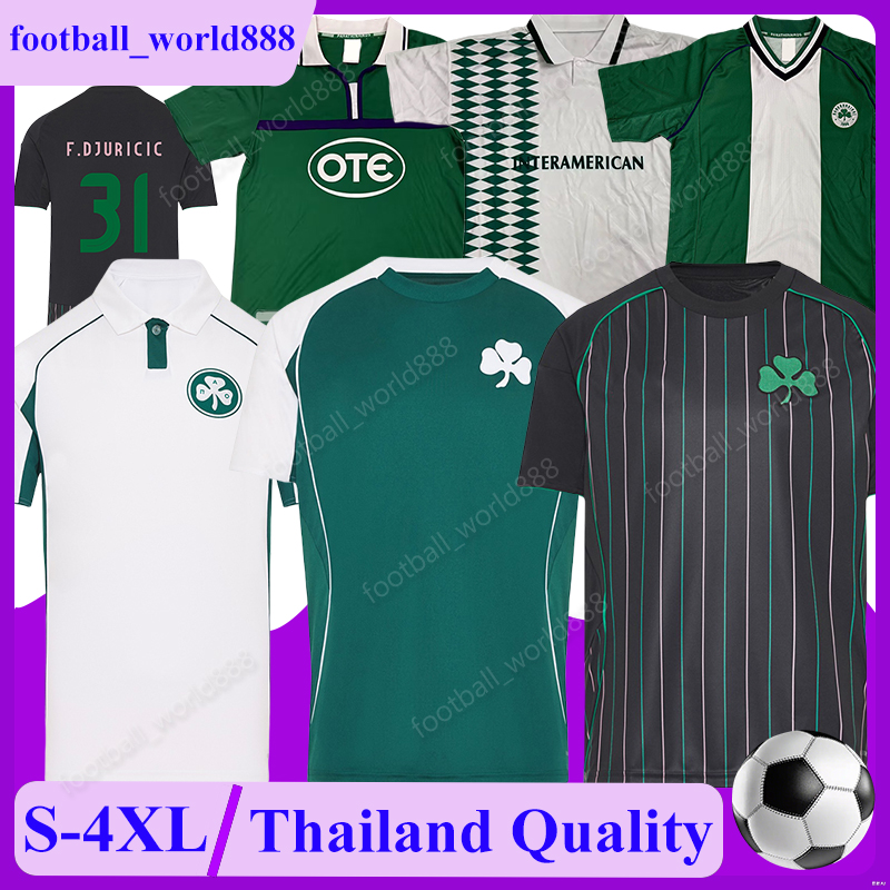 Retro 4XL Panathinaikos 25 26 Soccer Jerseys IOANNIDIS TETE 1995 96 Football Shirts MANCINI SWIDERSKI 98 99 00 football kits F.PELLISTRI JEREMEJEFF Men Uniforms Sets