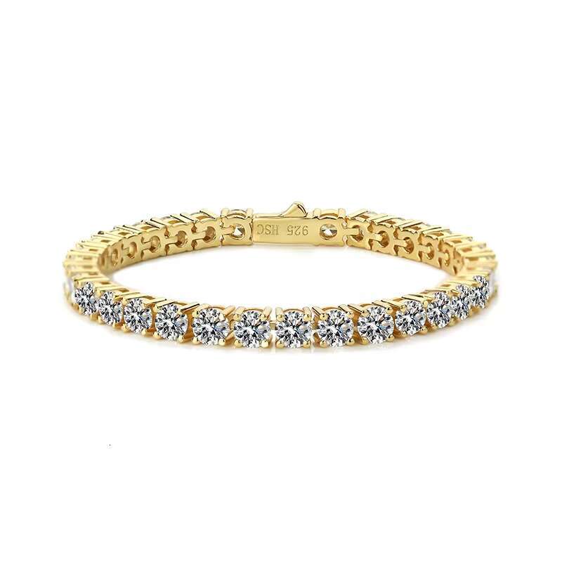 Hip Hop 925 Sterling Silver RA Certificate Full Diamond Jewelry 5MM Lab Diamond Moissanite Tennis Bracelet