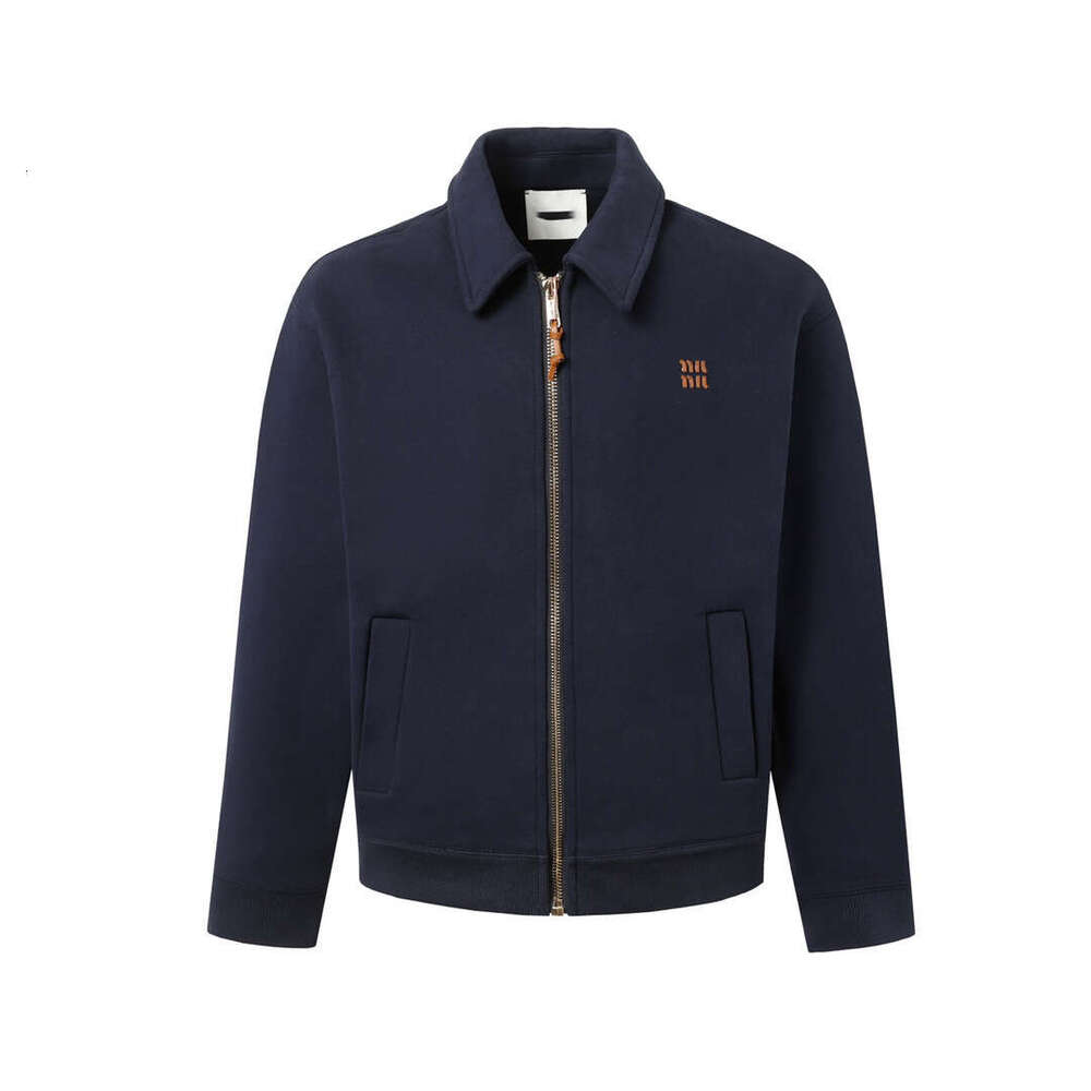 Designer clothing Designer clothing High version MIU Miao Family 24Fw letter embroidery air layer zipper jacket jacket, fried chicken thick