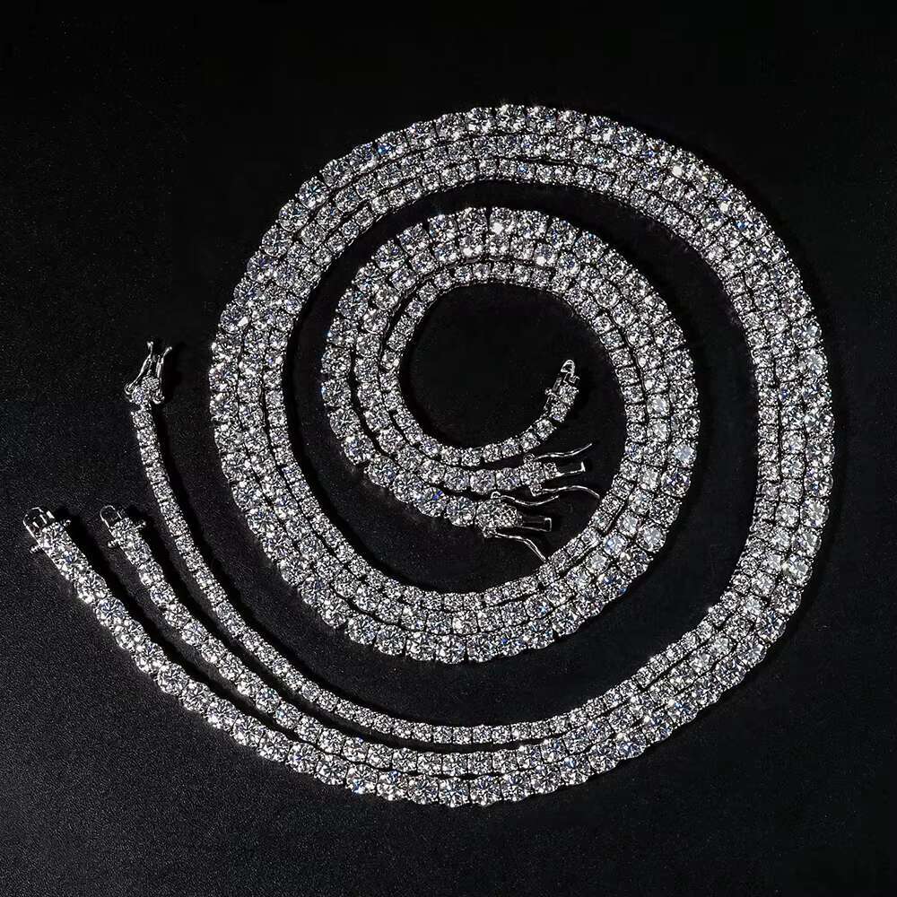 Xingyue Fine Jewelry 925 Silver Moissanite Tennis Link Chain 3.0mm 4.0mm 5.0mm Link Tennis Chain Patchwork Bracelet Necklace