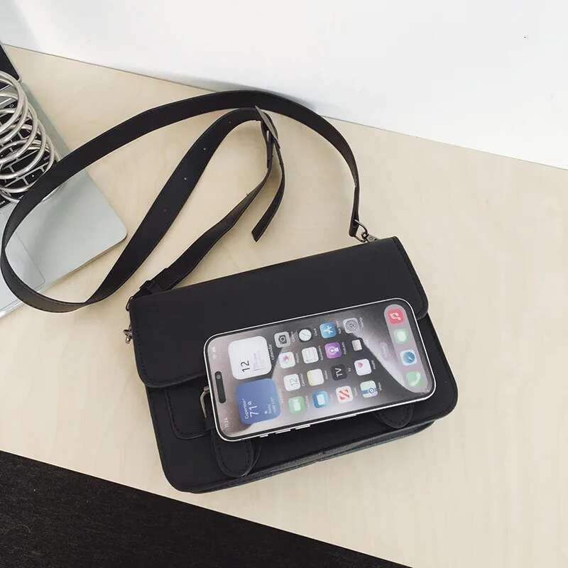 Black Shoulder Retro Square PU Leather Men S Small Messenger Phone With Adjustable Strap Male Crossbody Bag