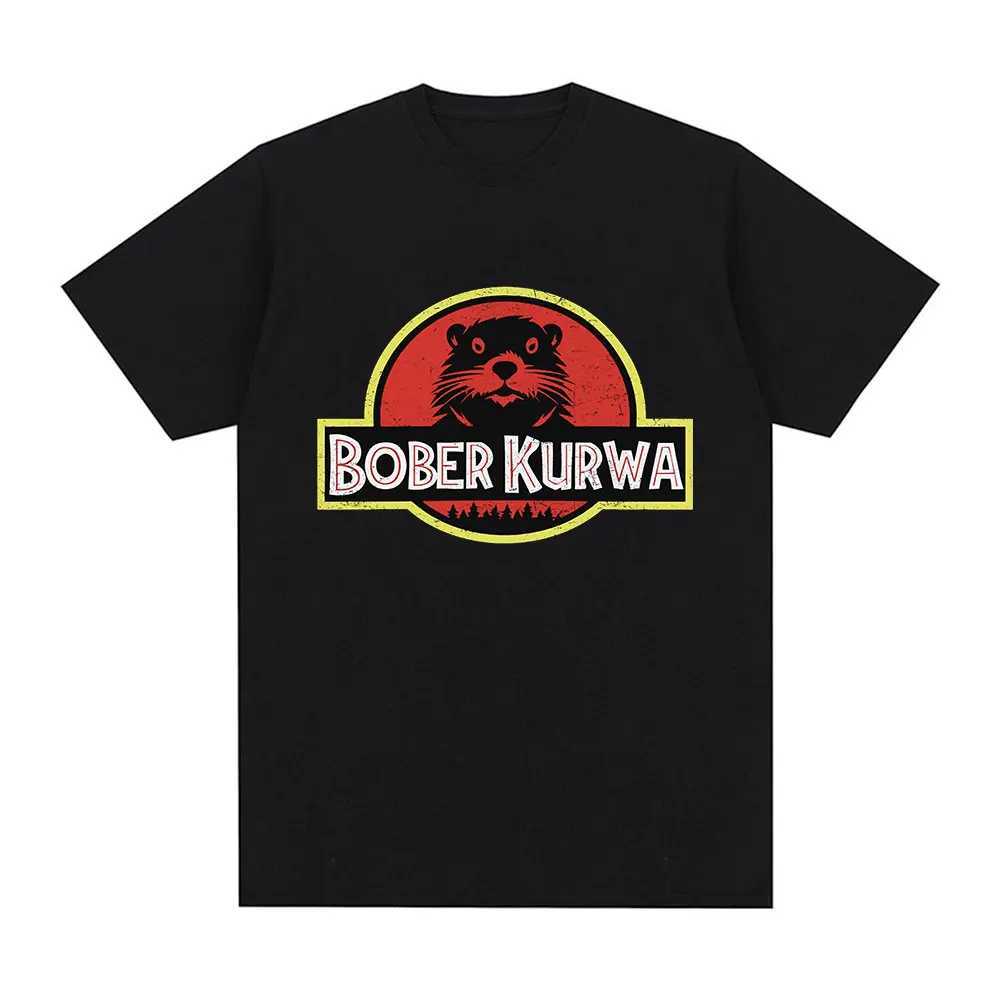 Bober Kurwa Bobr Funny Meme Graphic T-shirt Mens Fashion Hip Hop Short Sleeve Loose T-shirt 100% Cotton Comfortable T-shirtXJ250409