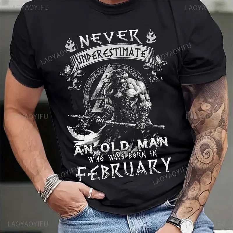 Viking Blood High Quality 100% Cotton Mens Short Sleeve Viking Legend T-shirt Retro Classic T-shirt Valhalla Odin TopXJ250409