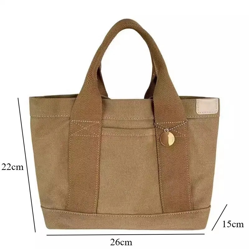 Trendy Japanese canvas top handbag with multilayer n convenient for leisure activities INS style lunch box 250408