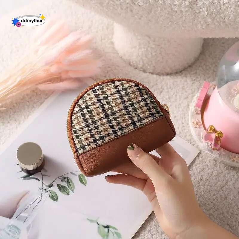 Women's Wallow Gird Purse Double Zipper Small Wallet Portable Key Pouch Travel Card Holder Fashion Vintage Coin Bag ddmythur