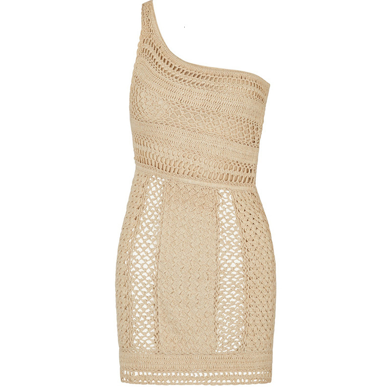 2025 knitted beach blouse sexy hollow sleeveless split knit casual holiday bikini blouse