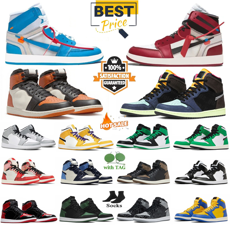 Design 1s Hight Cut Sneakers Off White University Blue Varsity Red Shattered Backboard Bio Hack Men Women Outdoor Casual Classic Basketball Shoes 36-47