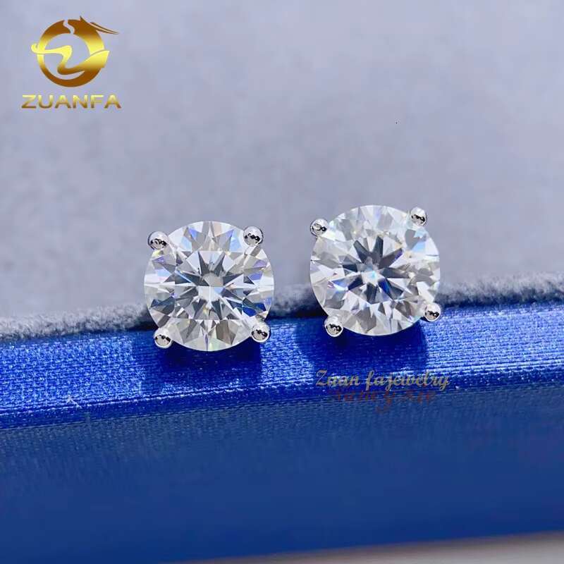 Luxury Affordable Price Screw Back VVS Moissanite S925 Silver 10K 14K 18K Real Gold Diamond Stud Earrings