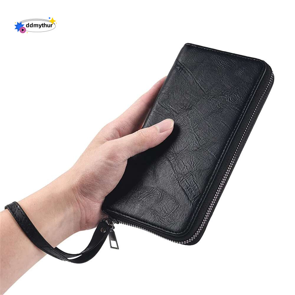 PU Leather Men Wallets Multi-card Slot Card Holder Large Capacity Driver License Phone Wallet Male Clutch Long Zipper Coin Purse ddmythur