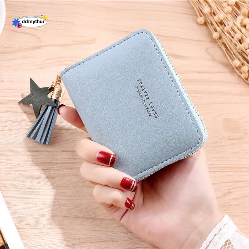 Women Fashion PU Short Zipper Mini Wallet Coin Purse ID Bank Credit Card Holders Badge Holder Clutch Bag ddmythur