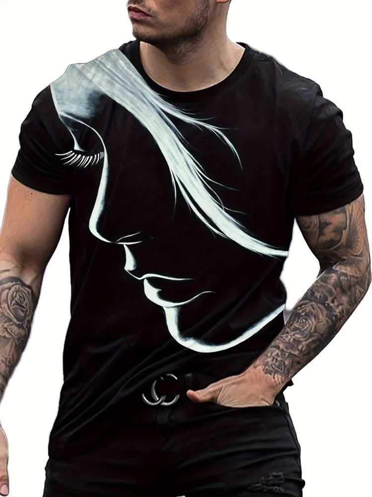 3D duck print mens summer casual mens loose and comfortable short sleeved outdoor street mens sports short sleeved topXJ250409