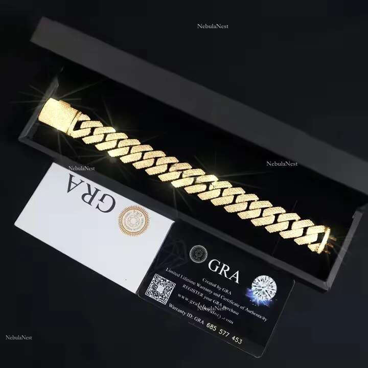 urious Men's 20MM Wide Cuban Chain Necklace Crafted from Pure Sier with Moissanite Embellishments