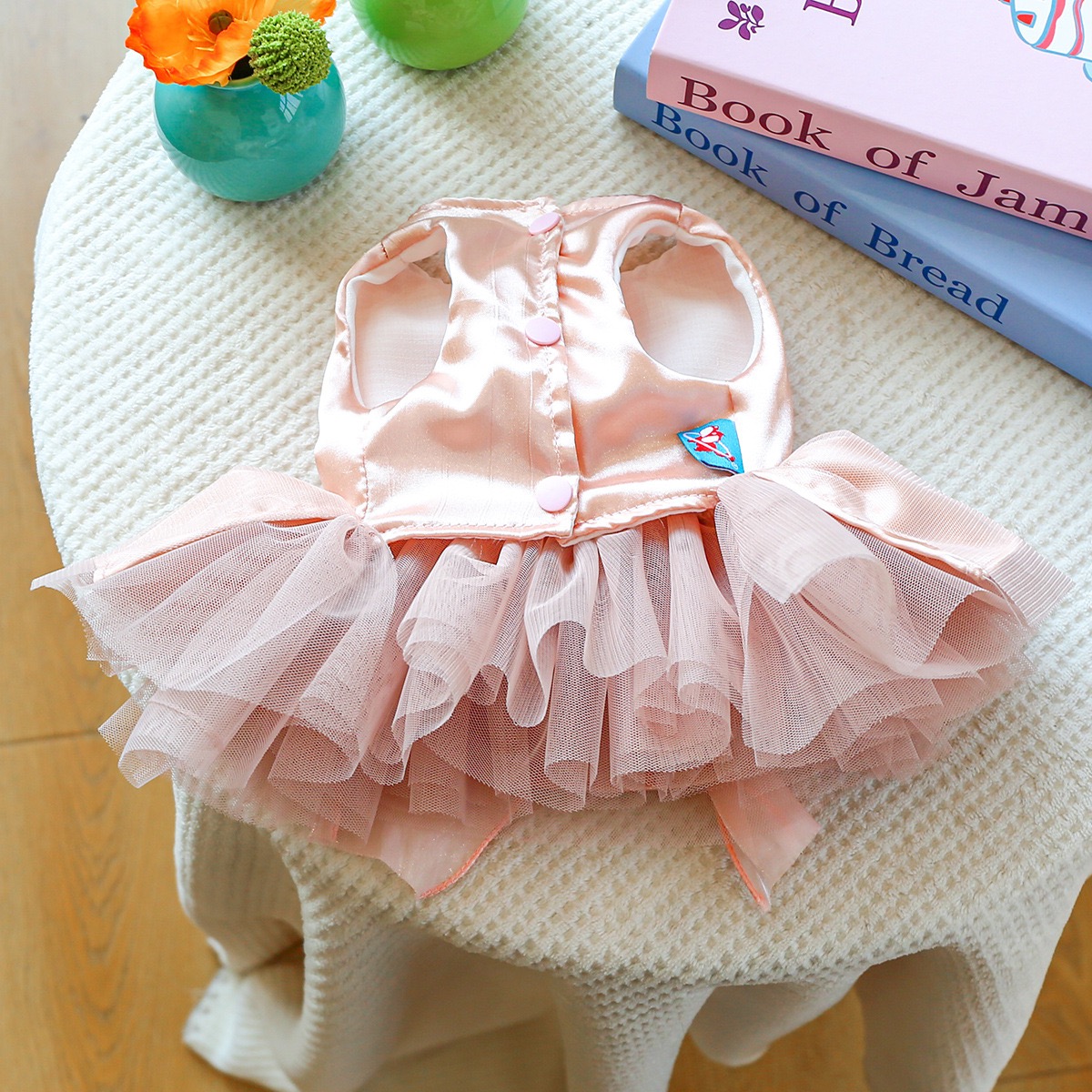 Fancy Dog Dress , Embroidered Dog Wedding Dress, Bow Puppy Clothes for Small pet Girl Multi-Layer Lace Cat Outfit wedding pink