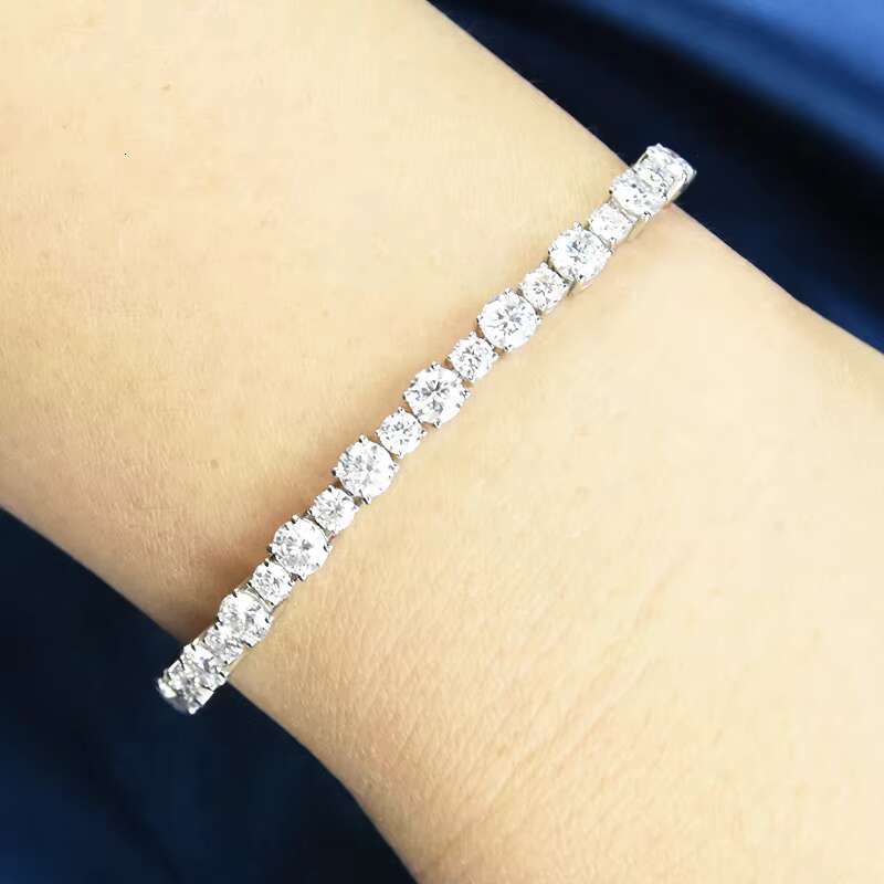XINGYUE Factory Customize Charm Bracelets VVS Moissanite Tennis Bracelet 925 Sterling Silver Moissanites Gemstone Chain