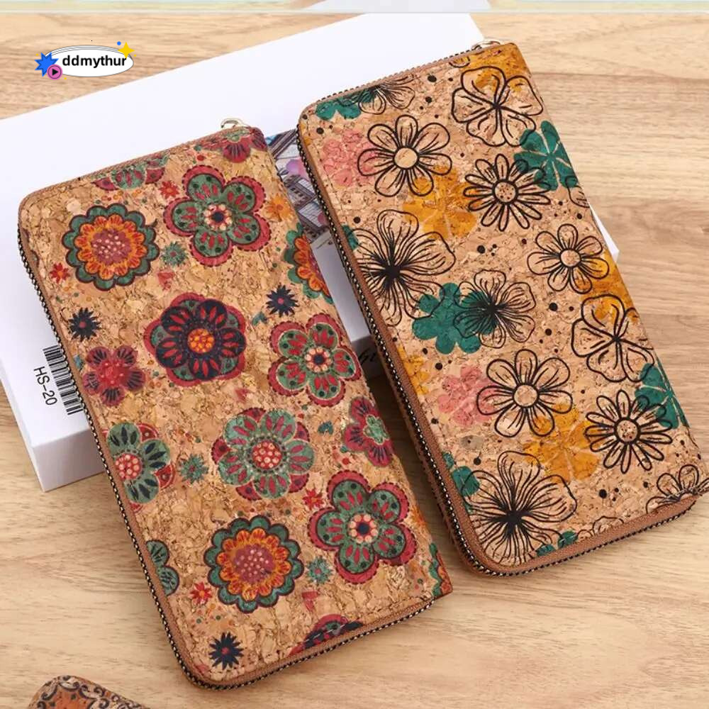 Bohemian Style Women's Retro Advanced Wallet with Wood Grain Portable Geometry Multiple Slots Card Holder Coin Purse ddmythur
