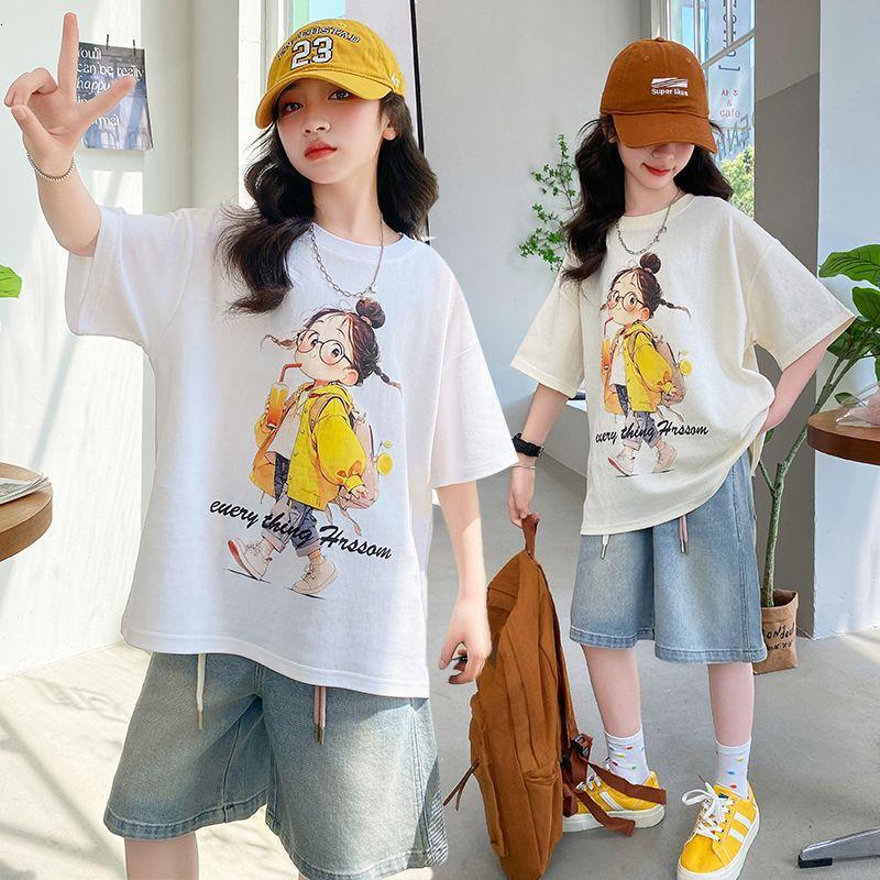 Ddmyshoesvip Cotton Children S Clothing T Shirts Short Sleeves Middle Aged Children Girls Tops Summer Fashion