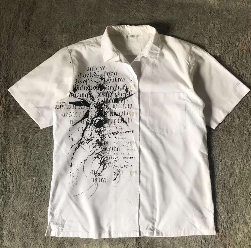 Summer new punk classic black printed short shirt for men y2k retro design college style couple half sleeved T-shirt