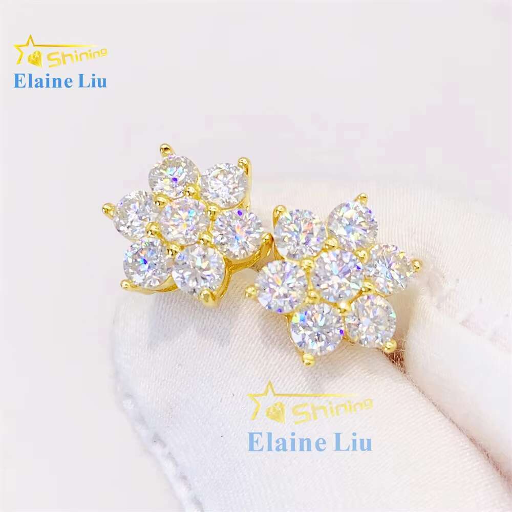 Manufacture Direct Custom 925 Sterling Silver Fashion Jewelry Diamond White Vvs Moissanite Stud Earrings