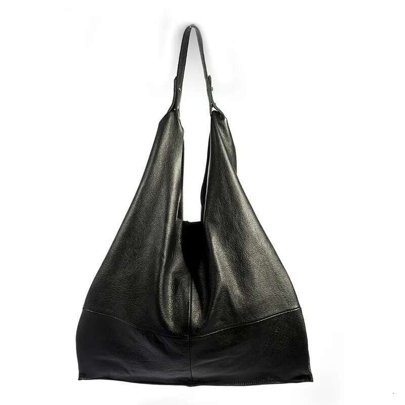 Vintage Shopping Natural Cow Leather Crescent Capacity Super Soft Full Grain Shoulder Bag Fashion Large Handbag