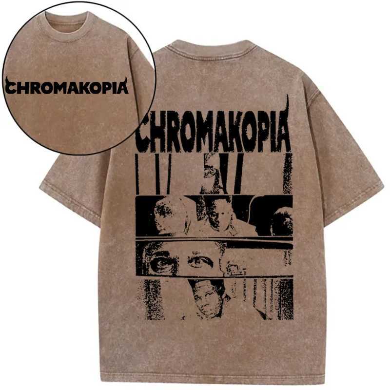 Harajuku fashion streetwear T-shirt creator album Chromakopia hip-hop T-shirt unisex music lover retro washed cotton T-shirtXJ250409