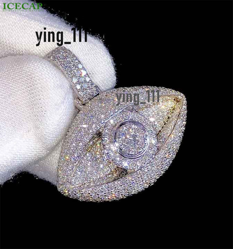 Icecap Fashion Jewelry Eye Moissanite Pendant VVS Diamond Pendant 925 Sterling Silver Hip Hop Pendant Custom Moissanite Necklace