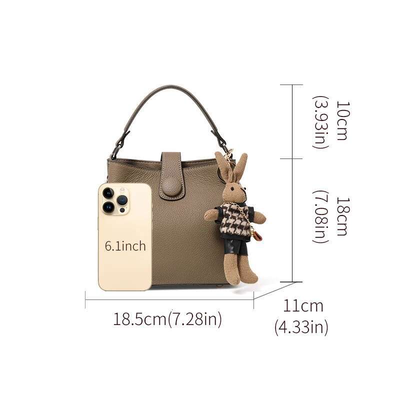 Women's 2025 New Bucket Genuine Leather Women's High-End Shoulder Cross-Body Bag Handbag